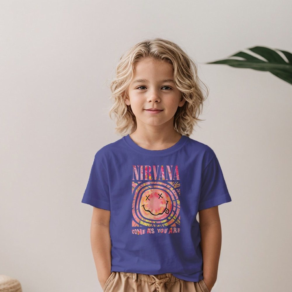 T-shirt Enfant Nirvana avec un design de Nirvana Come As You Are rose