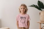 T-shirt Enfant Nirvana avec un design de Nirvana Smiley Artwork noir