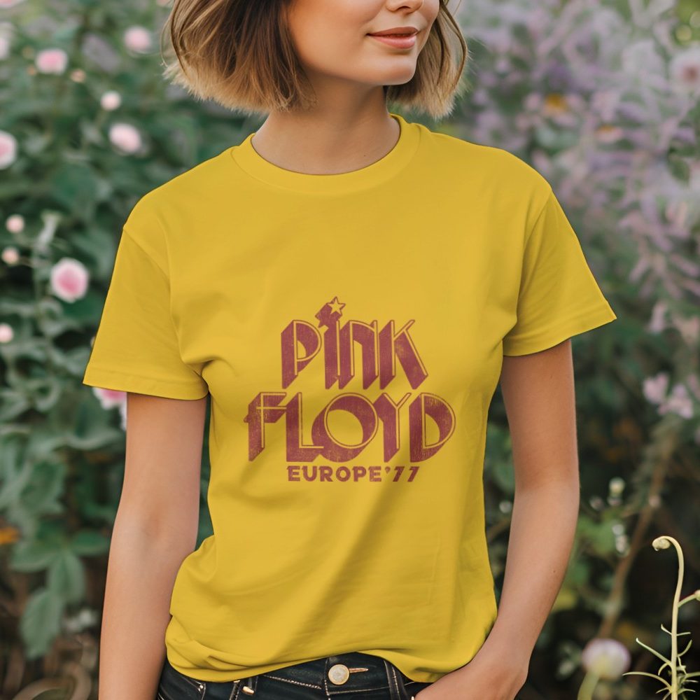 T-shirt Femme Pink Floyd avec un design de Pink Floyd Europe 77 rouge