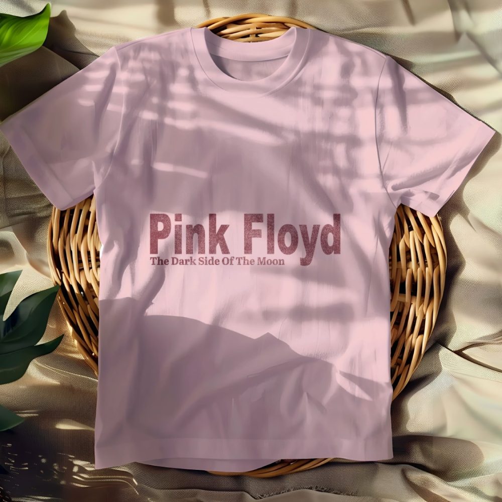 T-shirt Femme Pink Floyd avec un design de Pink Floyd Dark Side Of The Moon rouge