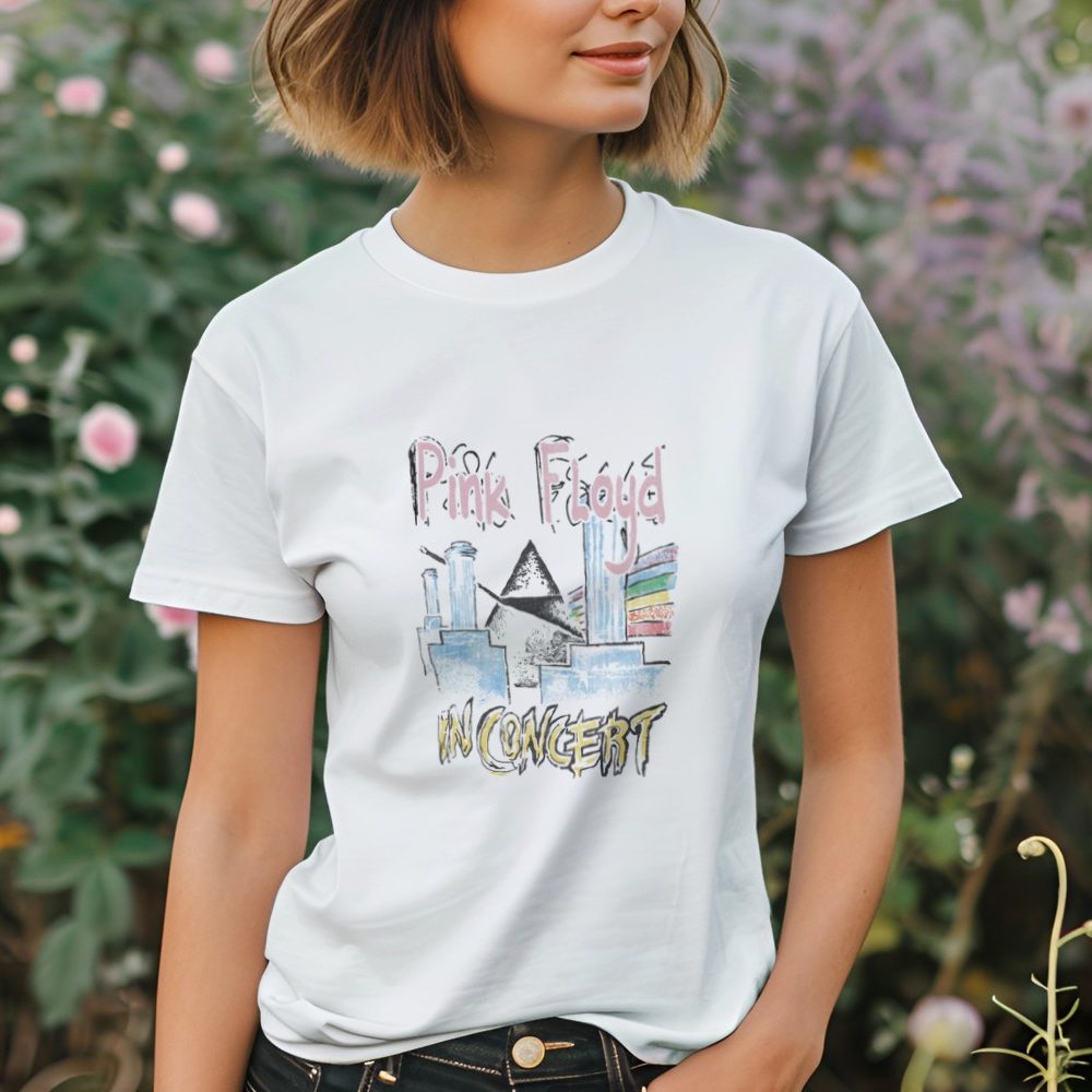T-shirt Femme Pink Floyd avec un design de Pink Floyd In Concert noir