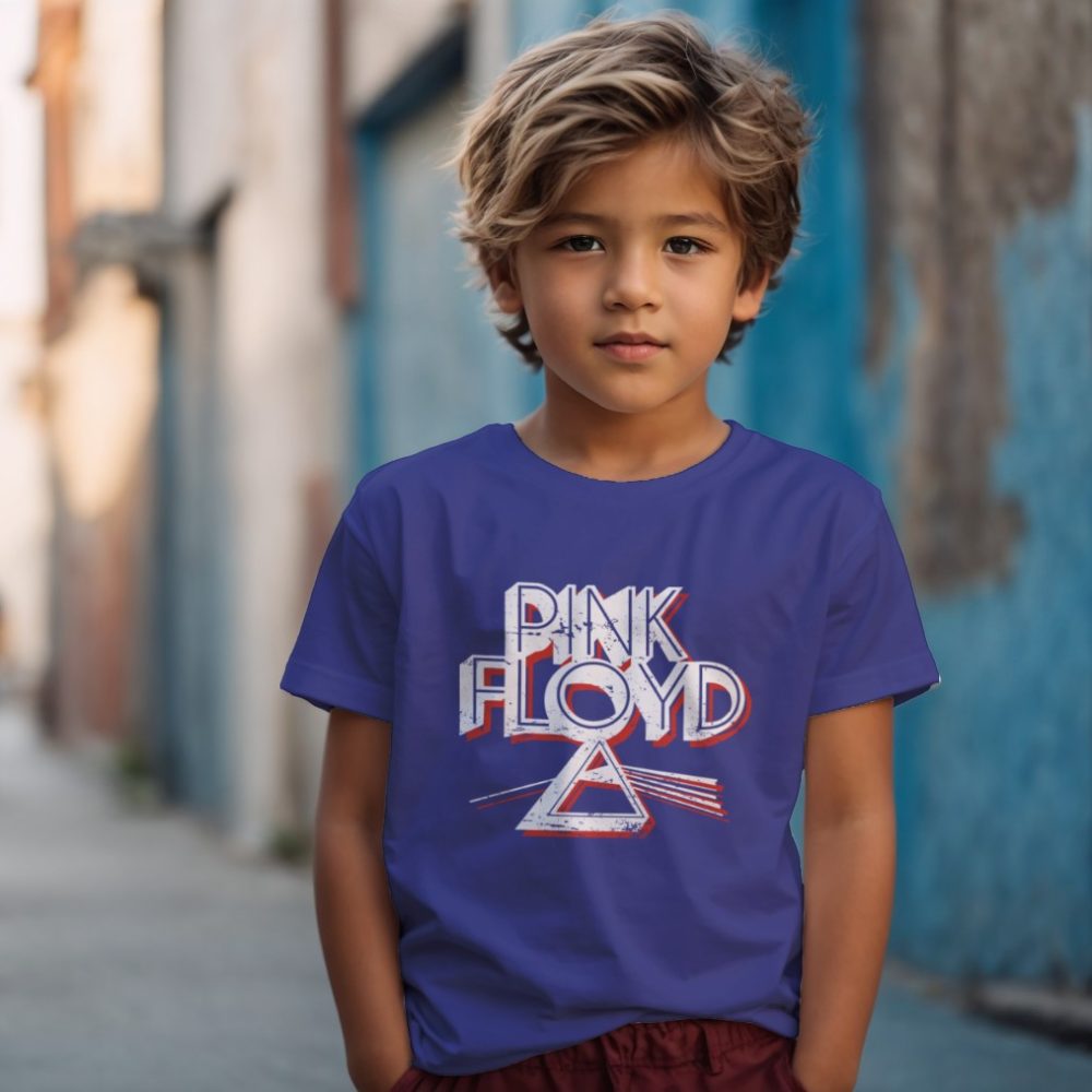 T-shirt Enfant Pink Floyd avec un design de Pink Floyd Triangle blanc