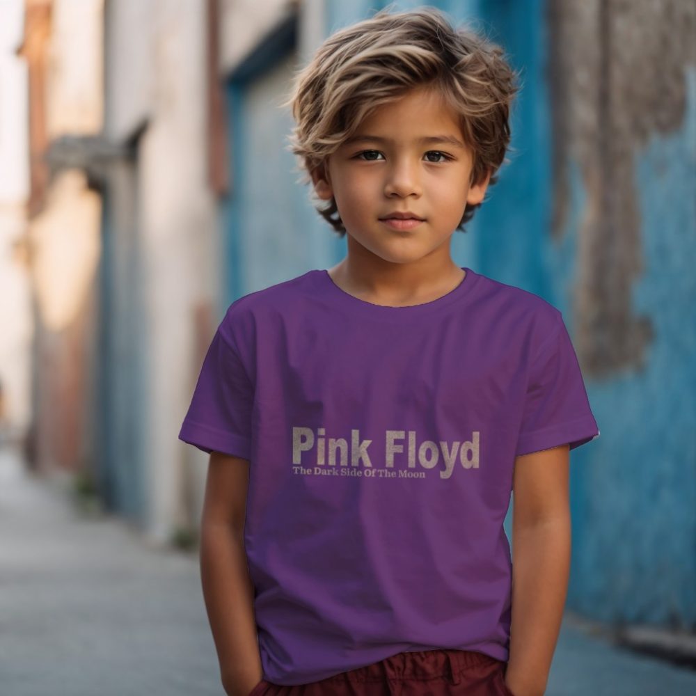 T-shirt Enfant Pink Floyd avec un design de Pink Floyd Dark Side Of The Moon beige