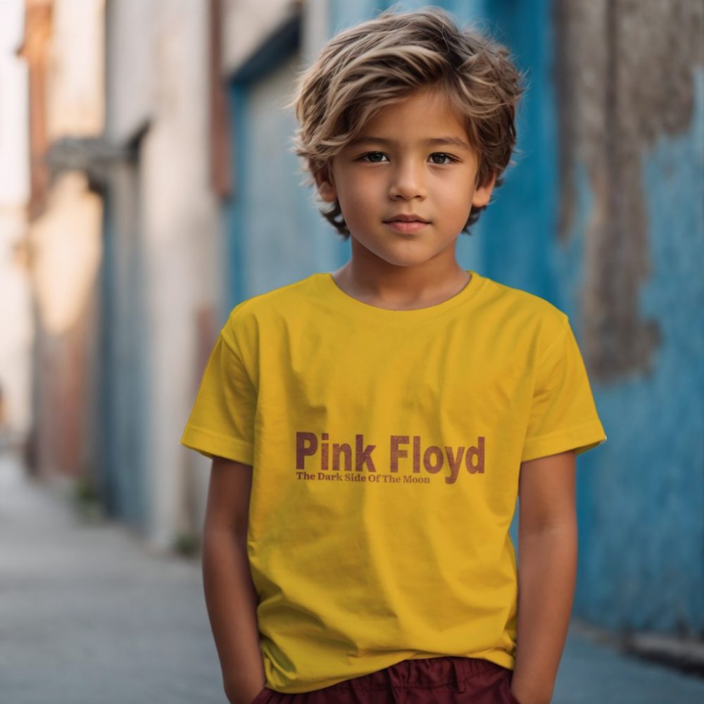 T-shirt Enfant Pink Floyd avec un design de Pink Floyd Dark Side Of The Moon rouge