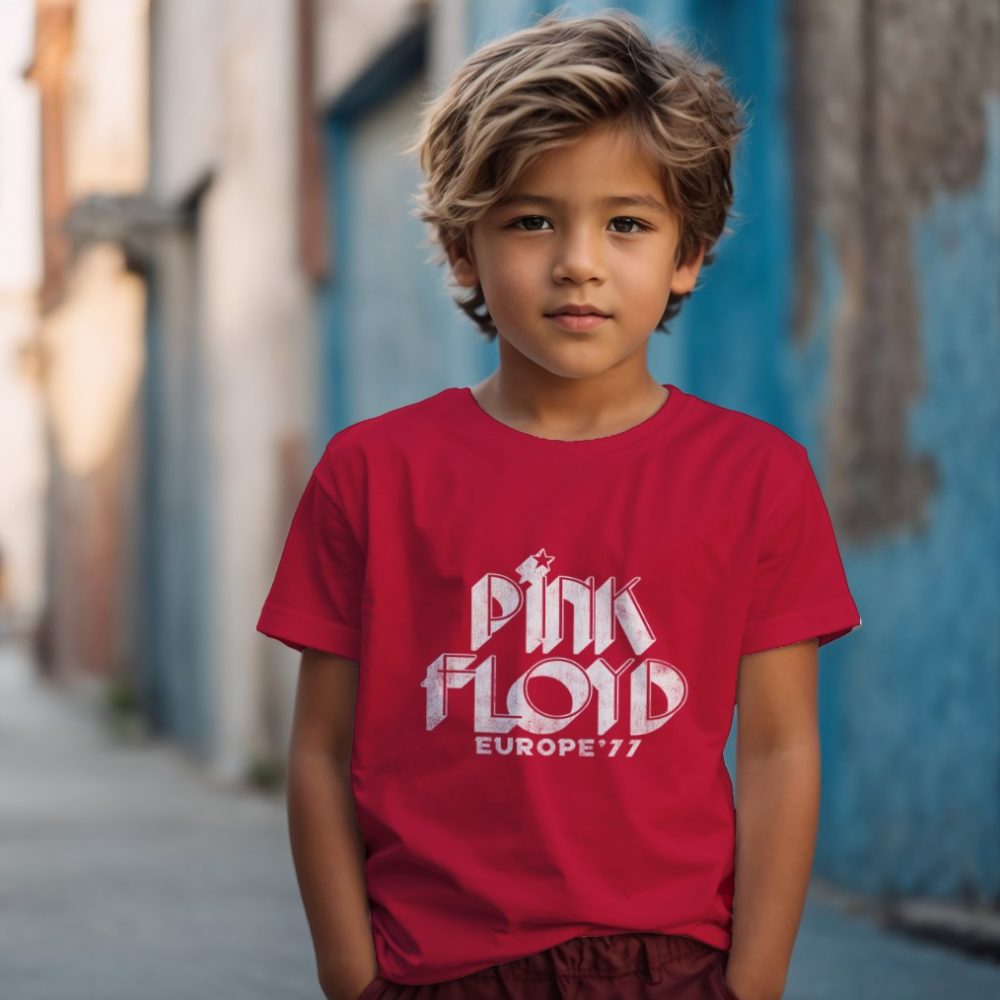T-shirt Enfant Pink Floyd avec un design de Pink Floyd Europe 77 blanc