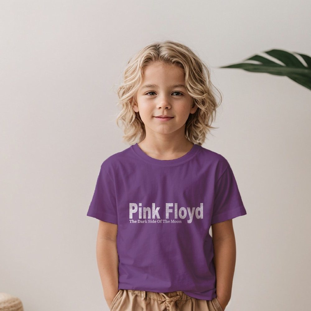 T-shirt Enfant Pink Floyd avec un design de Pink Floyd Dark Side Of The Moon blanc