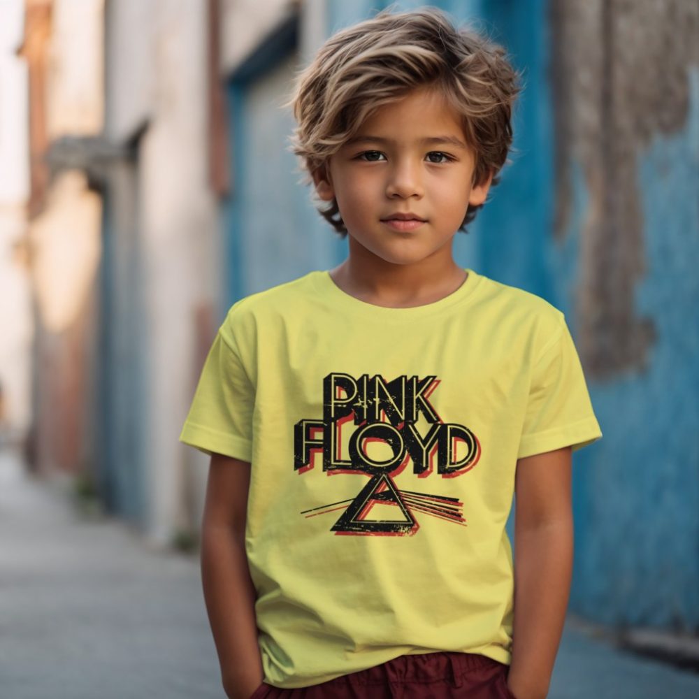 T-shirt Enfant Pink Floyd avec un design de Pink Floyd Triangle noir