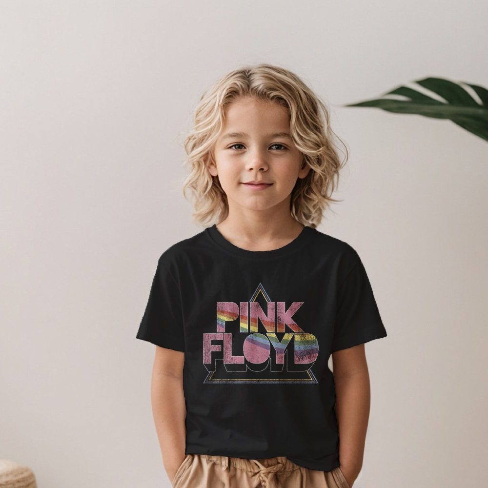 T-shirt Enfant Pink Floyd avec un design de Pink Floyd Rainbow blanc
