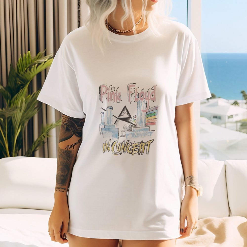 T-shirt oversize coton bio Femme Pink Floyd avec un design de Pink Floyd In Concert noir