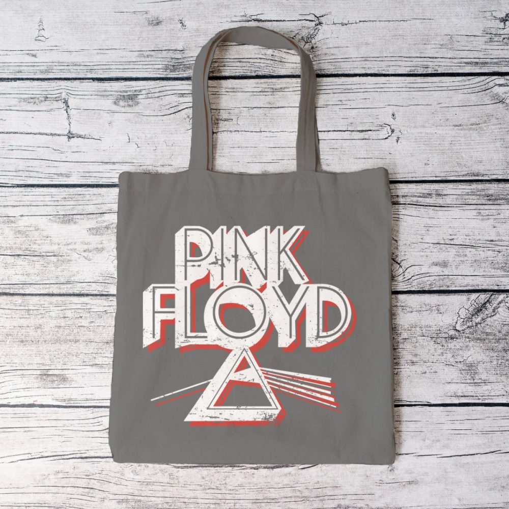 Tote bag coton bio Miskoo PINK FLOYD Homme/Femme avec un design de Pink Floyd Triangle blanc