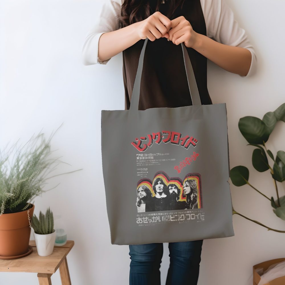 Tote bag coton bio Pink Floyd avec un design de Pink Floyd Japon blanc