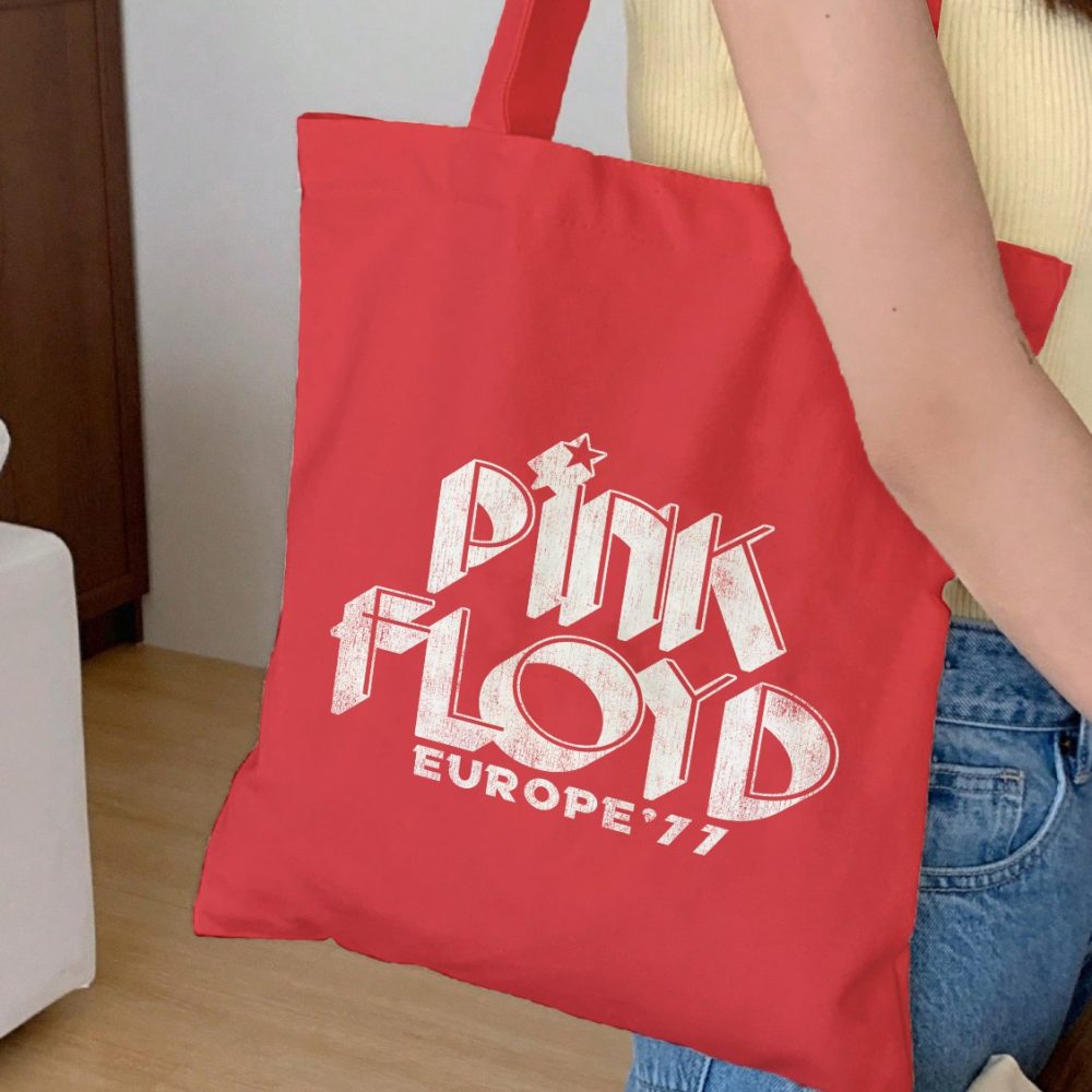 Tote bag coton bio Pink Floyd avec un design de Pink Floyd Europe 77 blanc