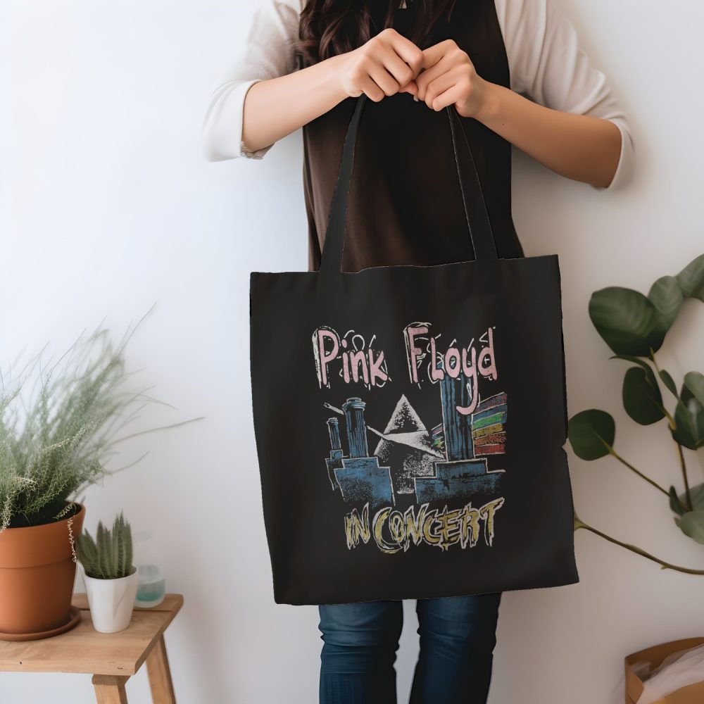 Tote bag coton bio Pink Floyd avec un design de Pink Floyd In Concert gris