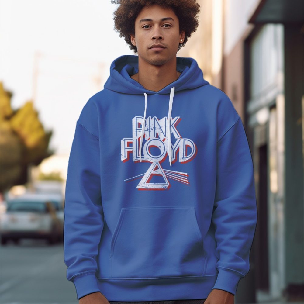 Sweat-shirt à capuche Homme Pink Floyd avec un design de Pink Floyd Triangle blanc