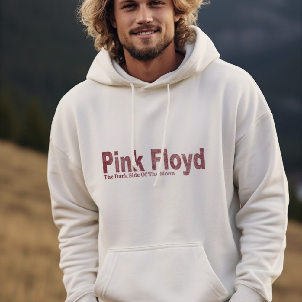 Sweat-shirt à capuche Homme Pink Floyd avec un design de Pink Floyd Dark Side Of The Moon rouge