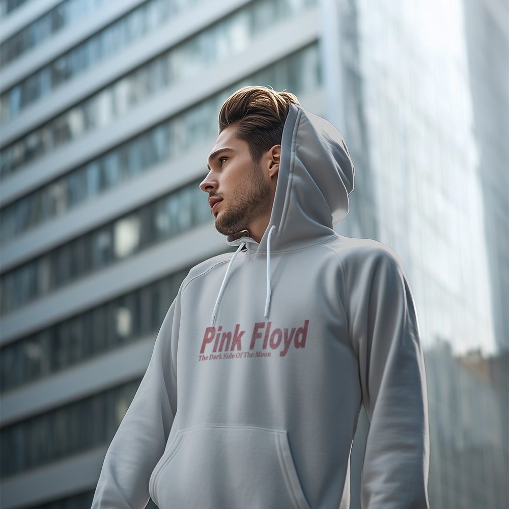 Sweat-shirt à capuche Homme Pink Floyd avec un design de Pink Floyd Dark Side Of The Moon rouge