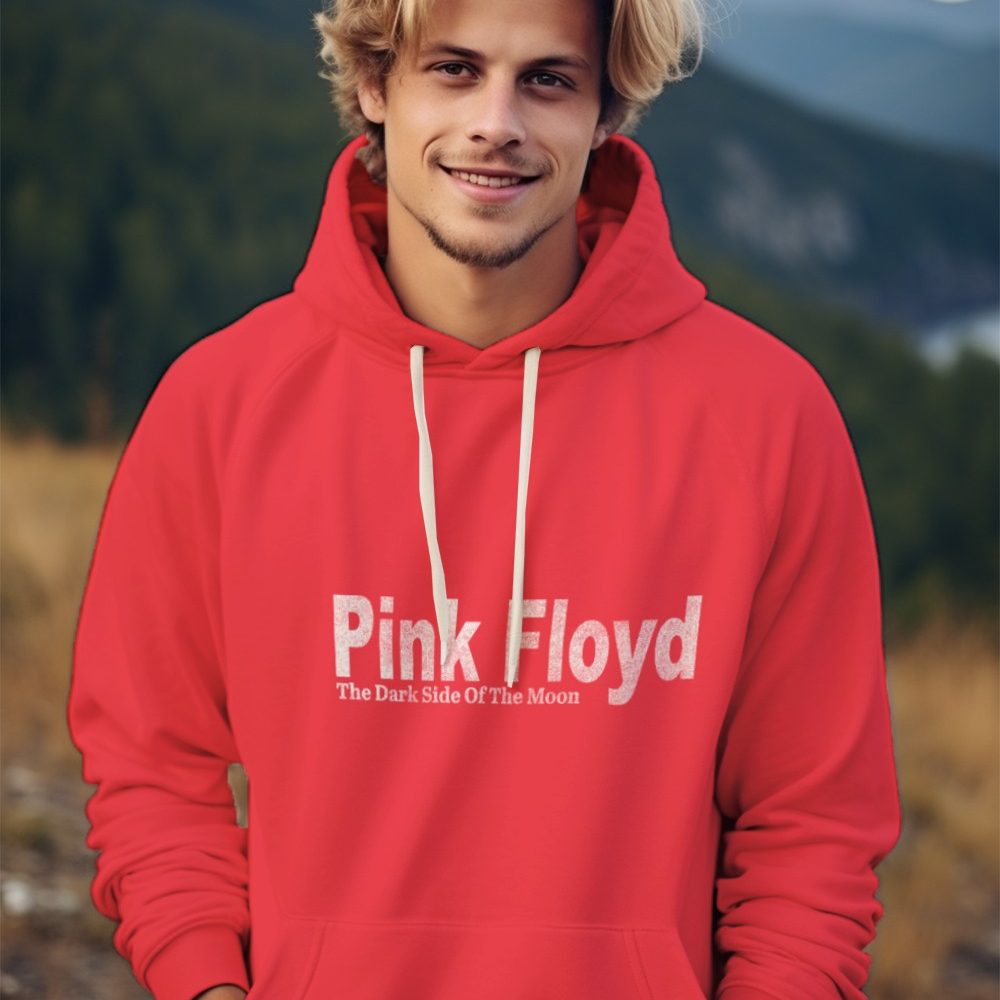 Sweat-shirt à capuche Homme Pink Floyd avec un design de Pink Floyd Dark Side Of The Moon blanc