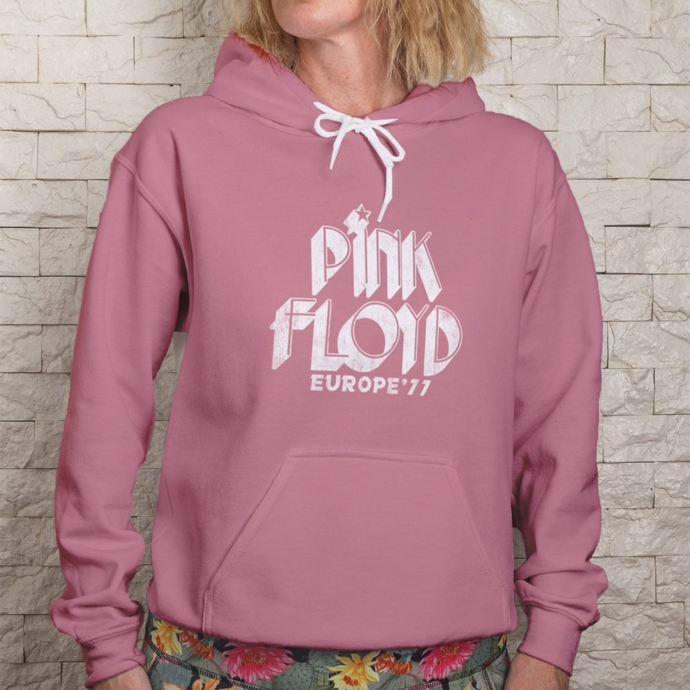 Sweat-shirt à capuche Femme Pink Floyd avec un design de Pink Floyd Europe 77 blanc