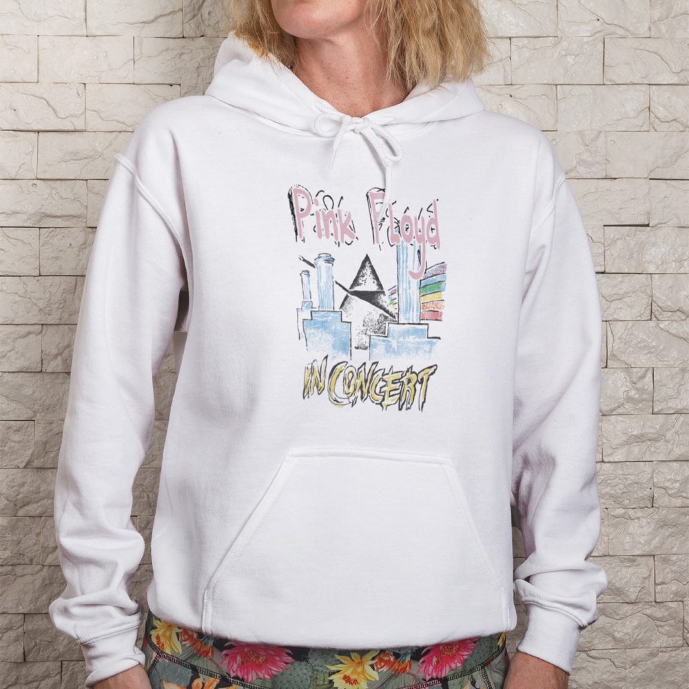 Sweat-shirt à capuche Femme Pink Floyd avec un design de Pink Floyd In Concert noir