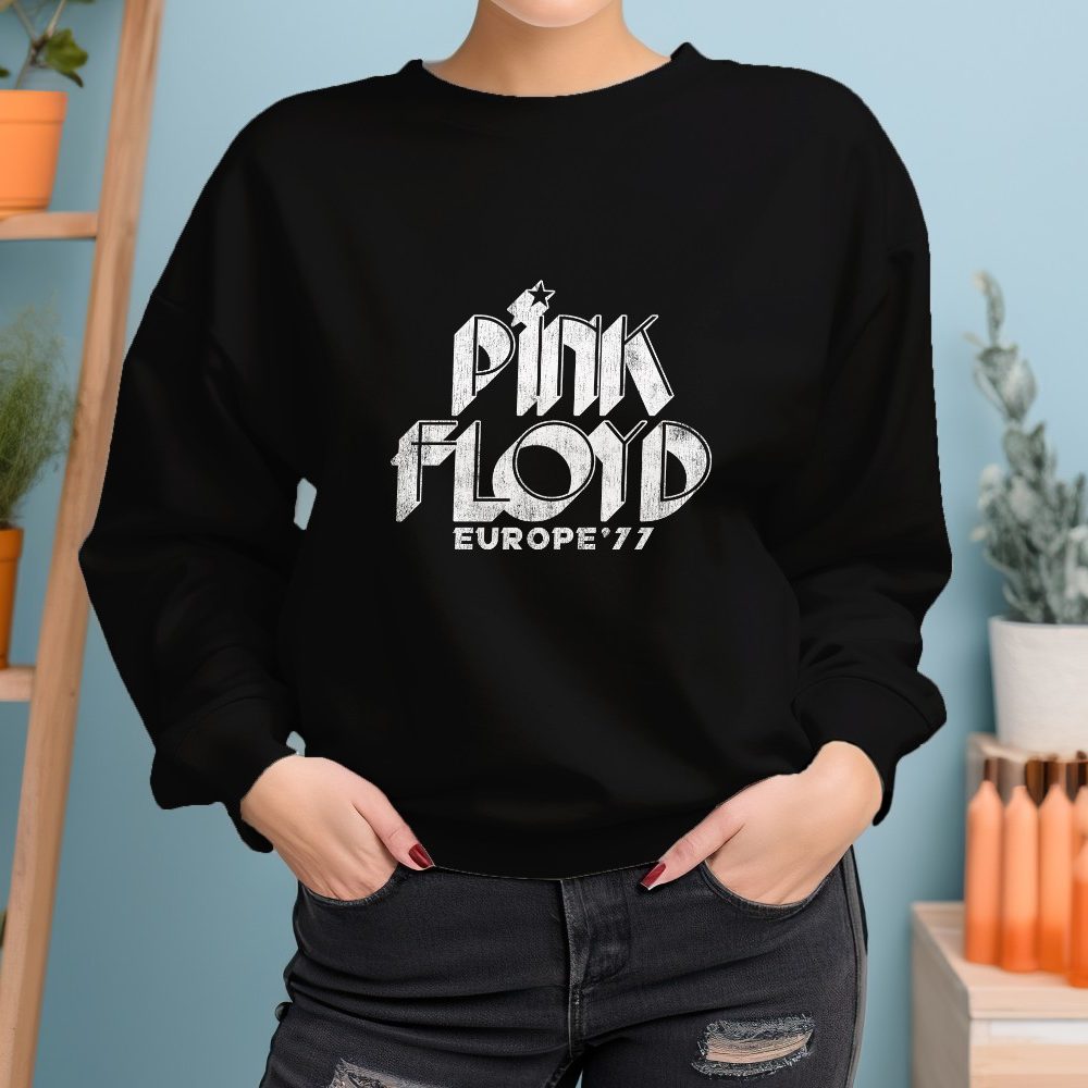 Sweat oversize coton bio Femme Pink Floyd avec un design de Pink Floyd Europe 77 blanc