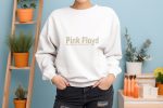 Sweat oversize coton bio Femme Pink Floyd avec un design de Pink Floyd Dark Side Of The Moon beige