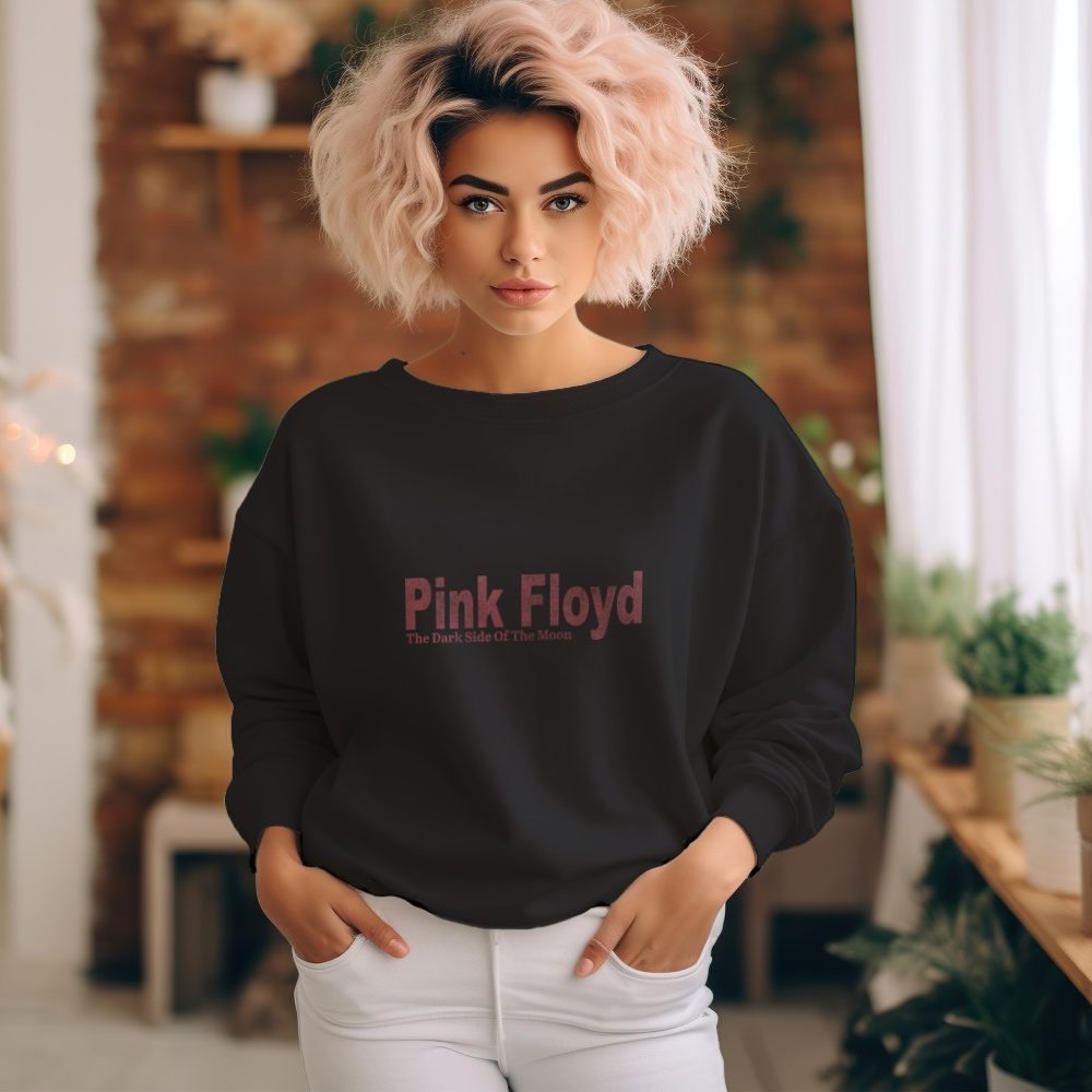 Sweat oversize coton bio Femme Pink Floyd avec un design de Pink Floyd Dark Side Of The Moon rouge