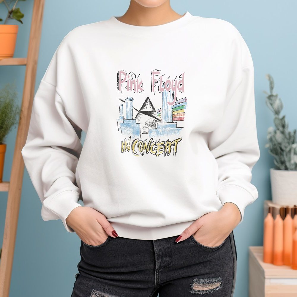 Sweat oversize coton bio Femme Pink Floyd avec un design de Pink Floyd In Concert noir