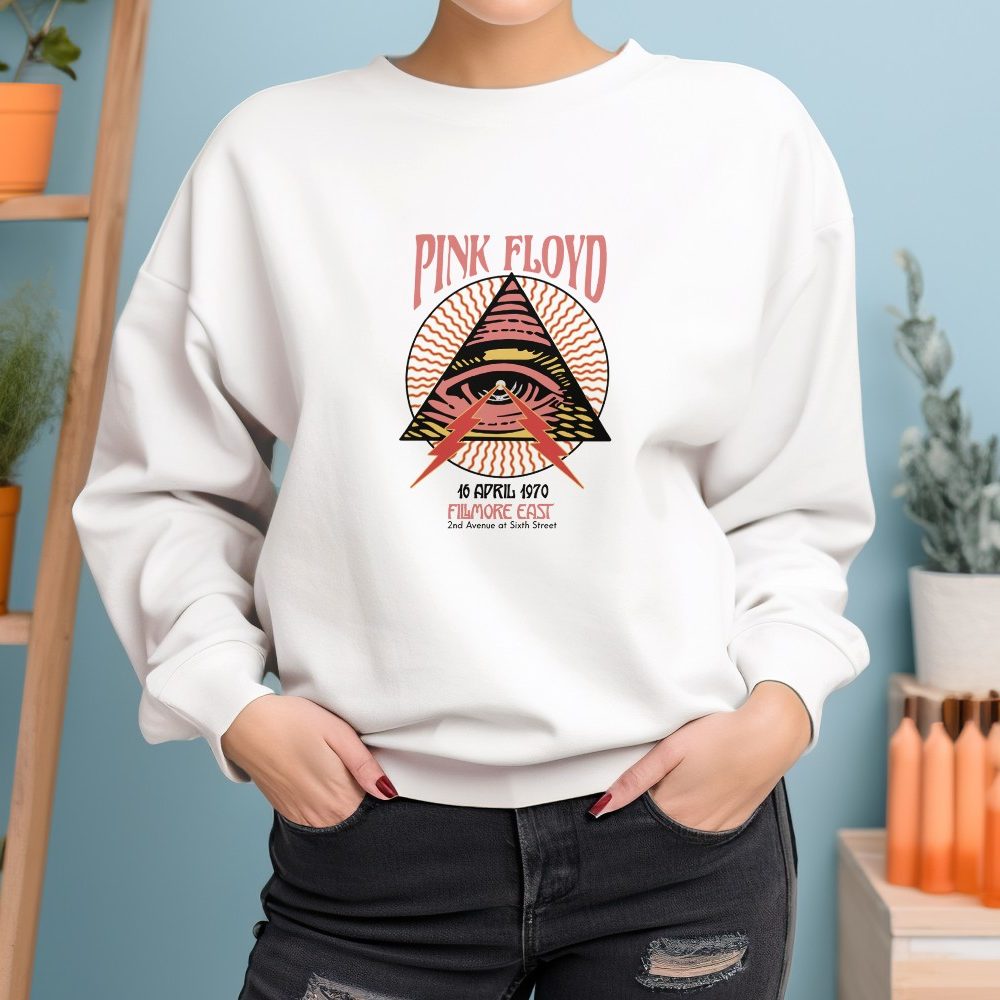 Sweat oversize coton bio Femme Pink Floyd avec un design de Pink Floyd Fillmore East noir
