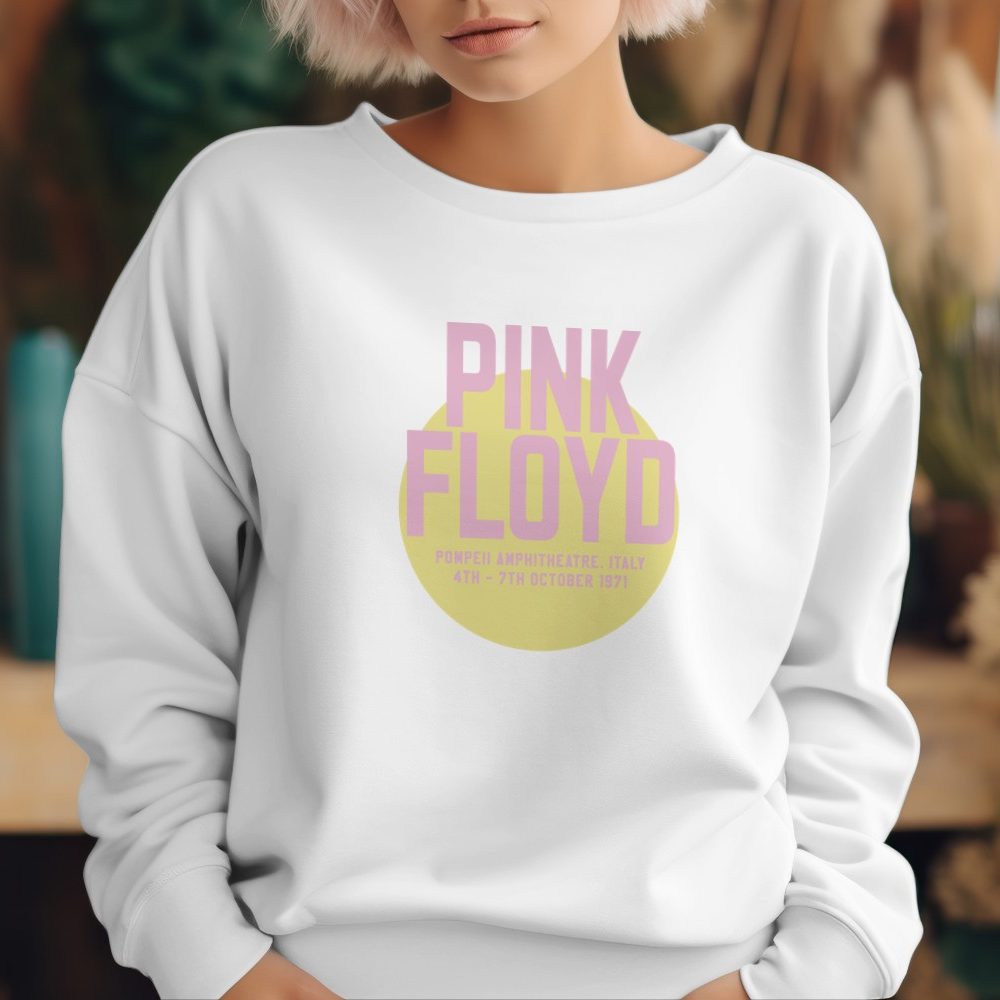 Sweat oversize coton bio Femme Pink Floyd avec un design de Pink Floyd Italy 71 rose jaune