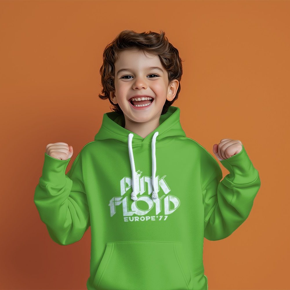 Pull à capuche Enfant Pink Floyd avec un design de Pink Floyd Europe 77 blanc