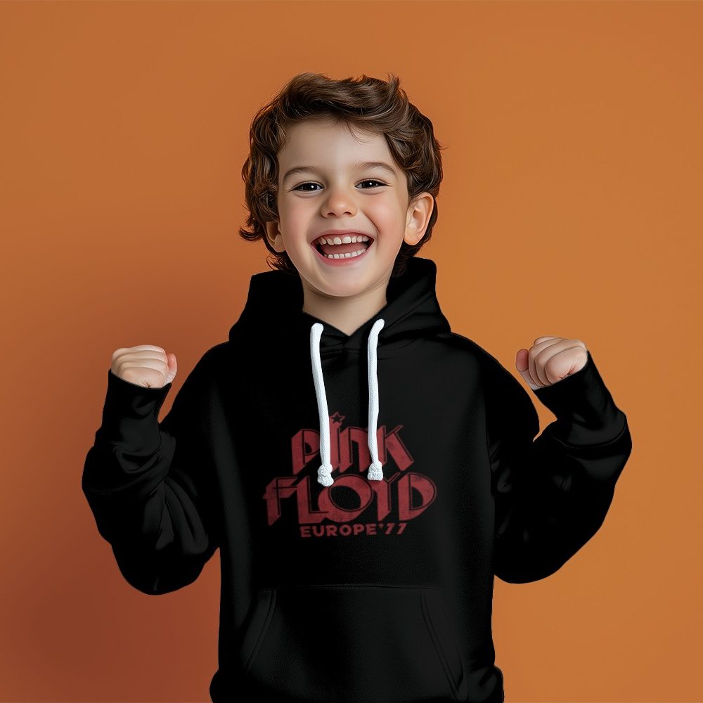 Pull à capuche Enfant Pink Floyd avec un design de Pink Floyd Europe 77 rouge