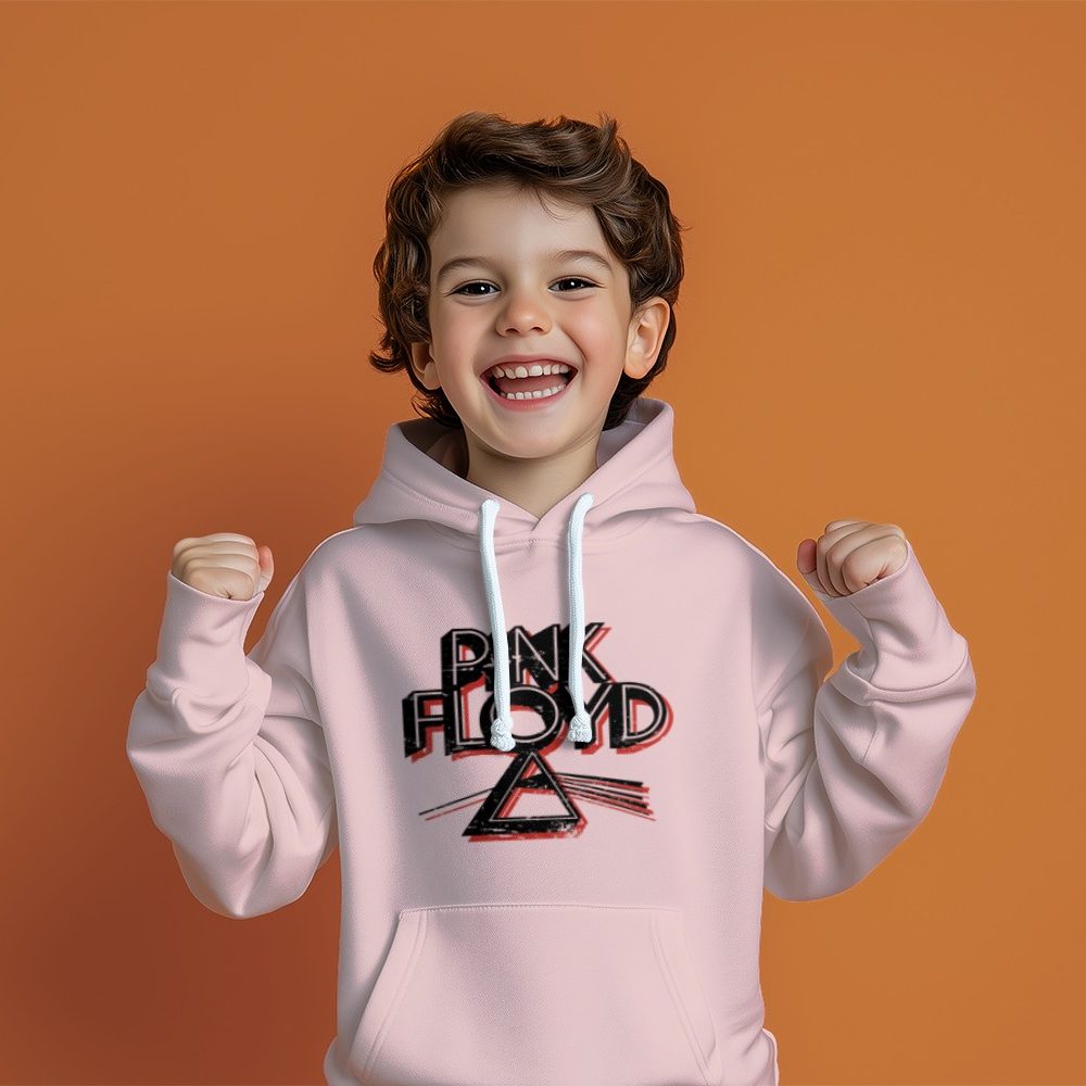 Pull à capuche Enfant Pink Floyd avec un design de Pink Floyd Triangle noir