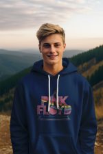 Pull à capuche Enfant Pink Floyd avec un design de Pink Floyd Rainbow blanc