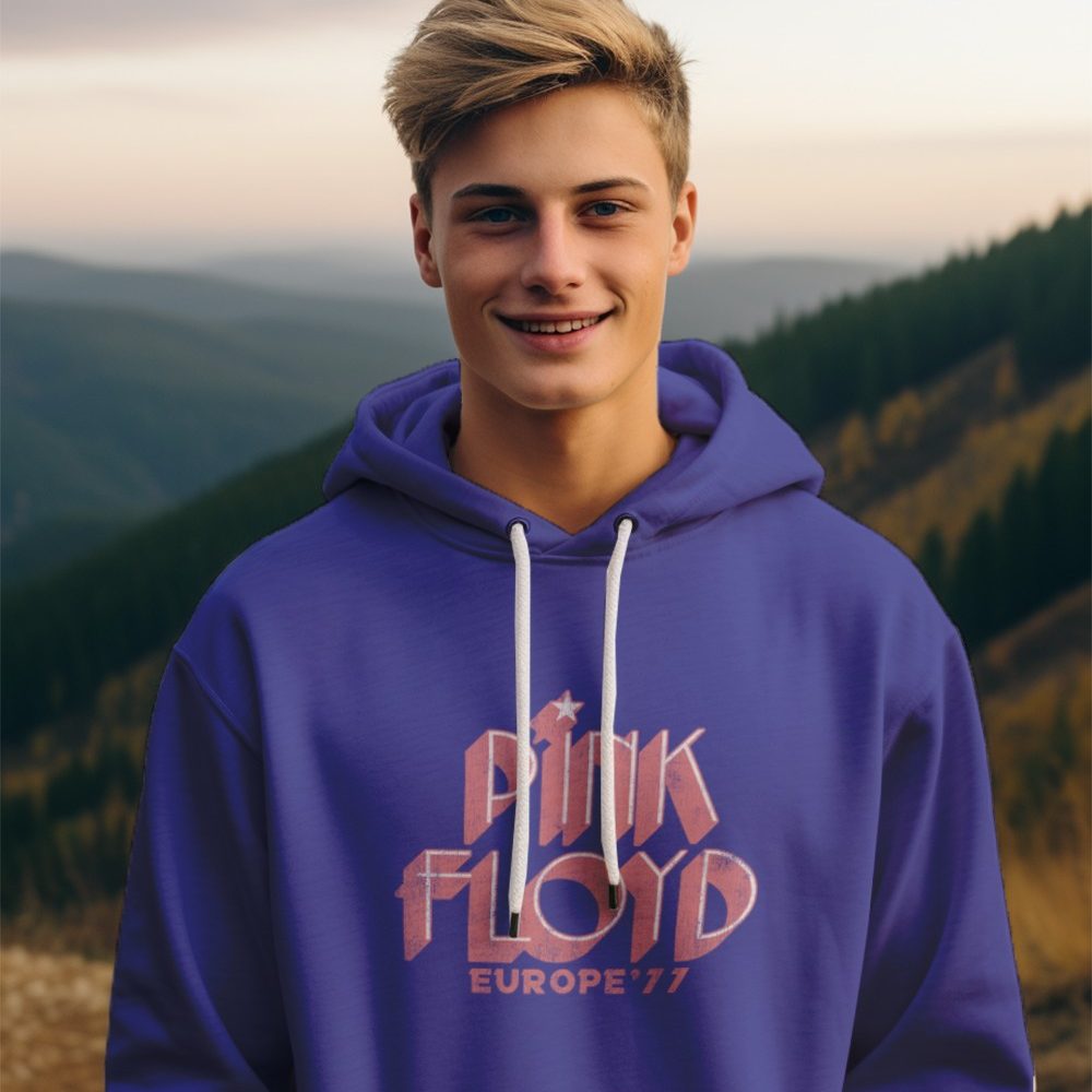 Pull à capuche Enfant Pink Floyd avec un design de Pink Floyd 77 rose