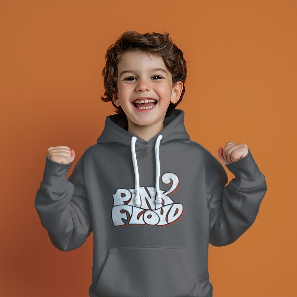 Pull à capuche Enfant Pink Floyd avec un design de Pink Floyd Wavy Used blanc rouge