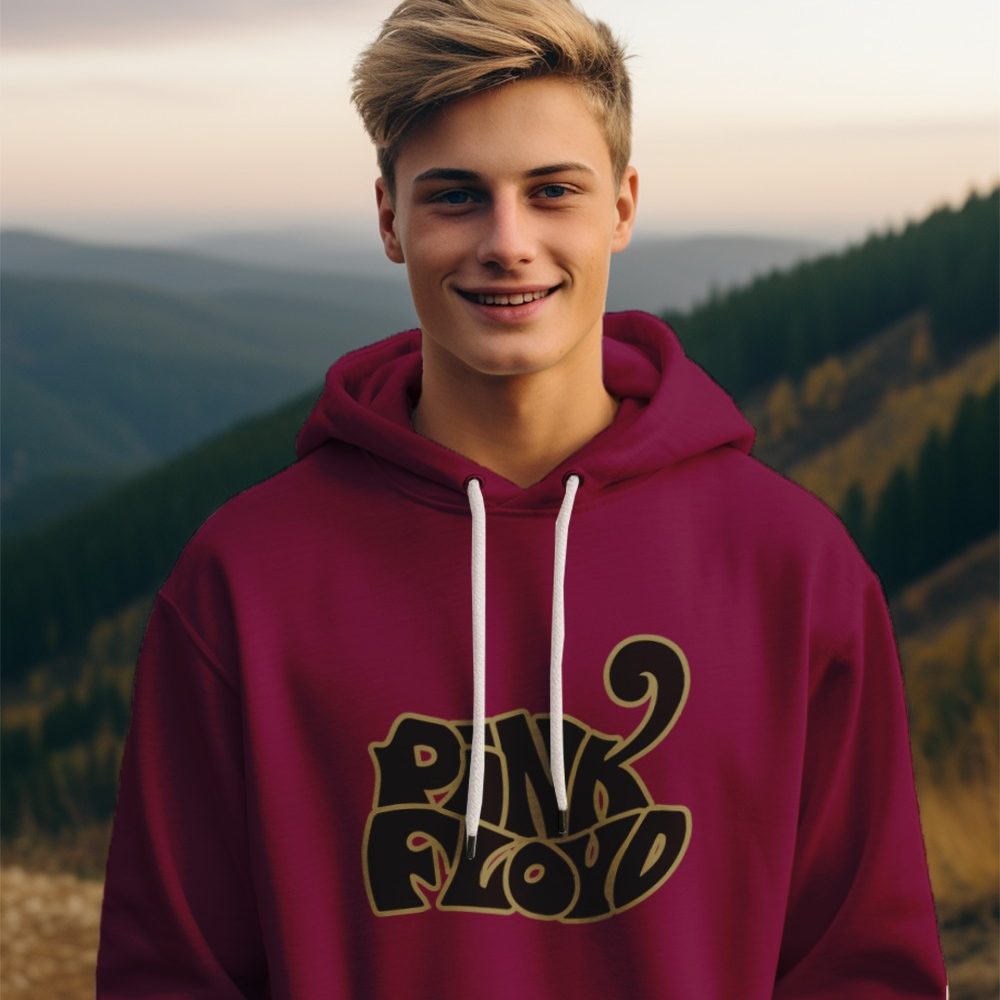 Pull à capuche Enfant Pink Floyd avec un design de Pink Floyd Wavy noir