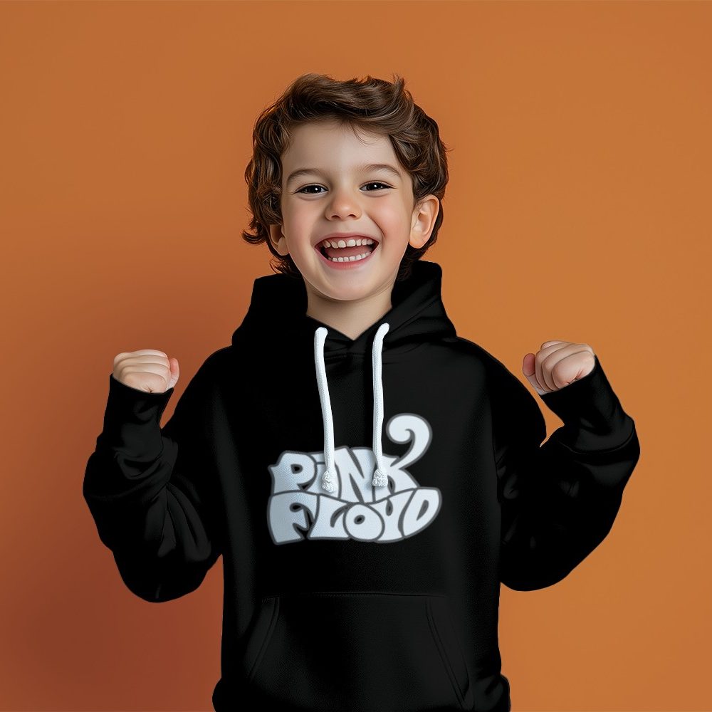 Pull à capuche Enfant Pink Floyd avec un design de Pink Floyd Wavy blanc