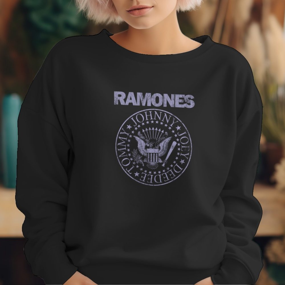 Sweat oversize coton bio Femme Ramones avec un design de Ramones Names lilas