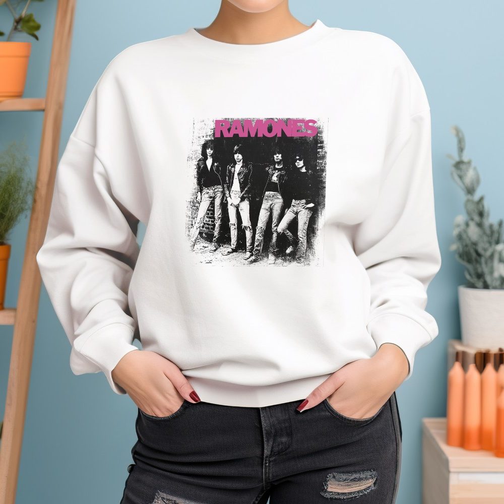 Sweat oversize coton bio Femme Ramones avec un design de Ramones Groupe noir