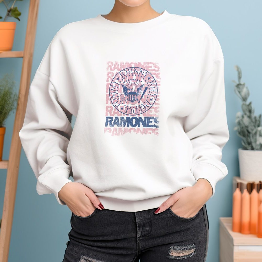 Sweat oversize coton bio Femme Ramones avec un design de Ramones Pink Listing