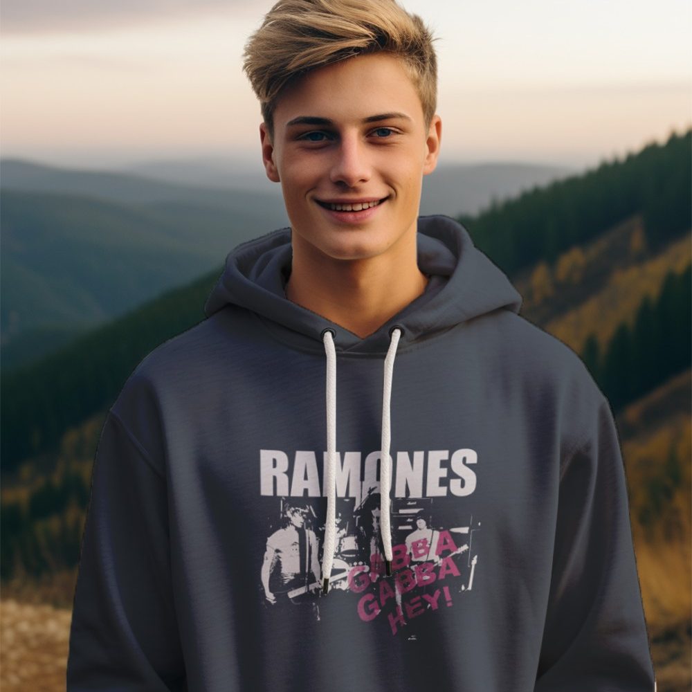 Pull à capuche Enfant Ramones avec un design de Ramones Gabba Gabba Hey