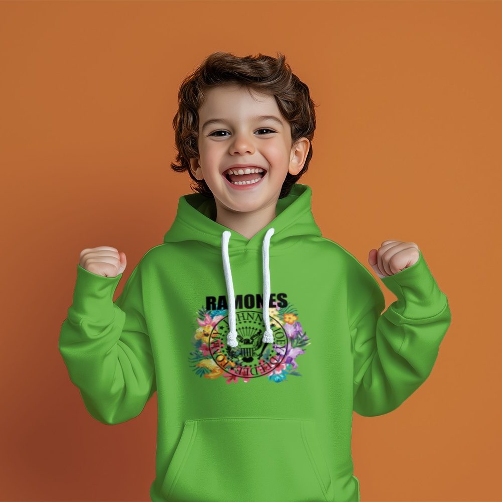 Pull à capuche Enfant Ramones avec un design de Ramones Flowers