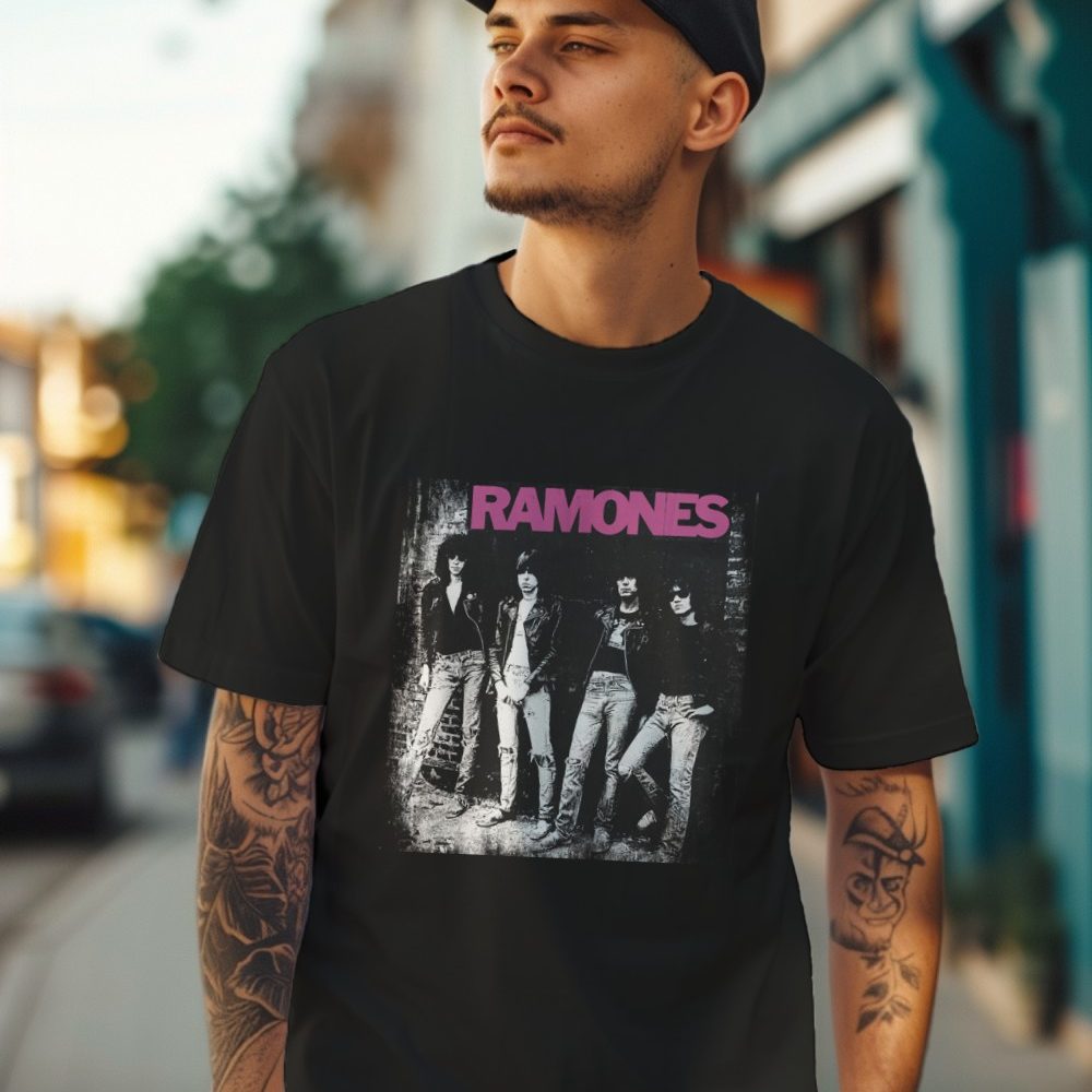T-shirt Homme Ramones avec un design de Ramones Groupe noir