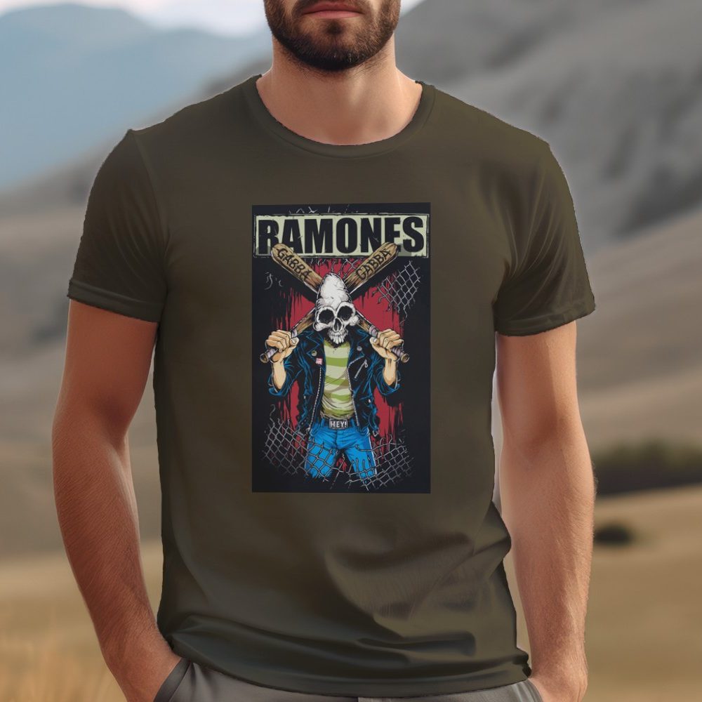 T-shirt Homme Ramones avec un design de Ramones Squelette Gabba Gabba