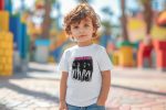 T-shirt coton bio Bébé Ramones avec un design de Ramones Groupe noir