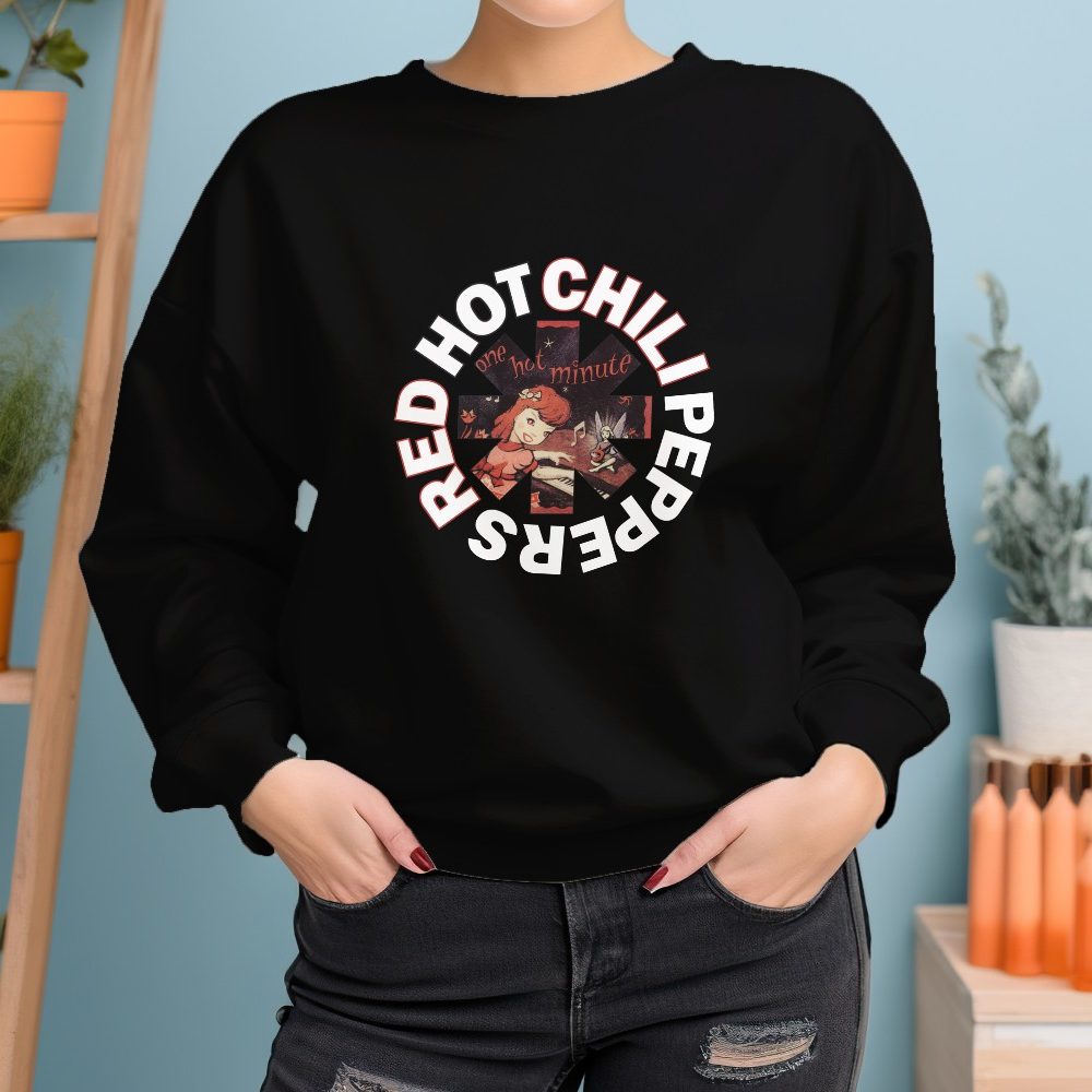 Sweat oversize coton bio Femme Red Hot Chili Peppers avec un design de RHCP One Hot Minute