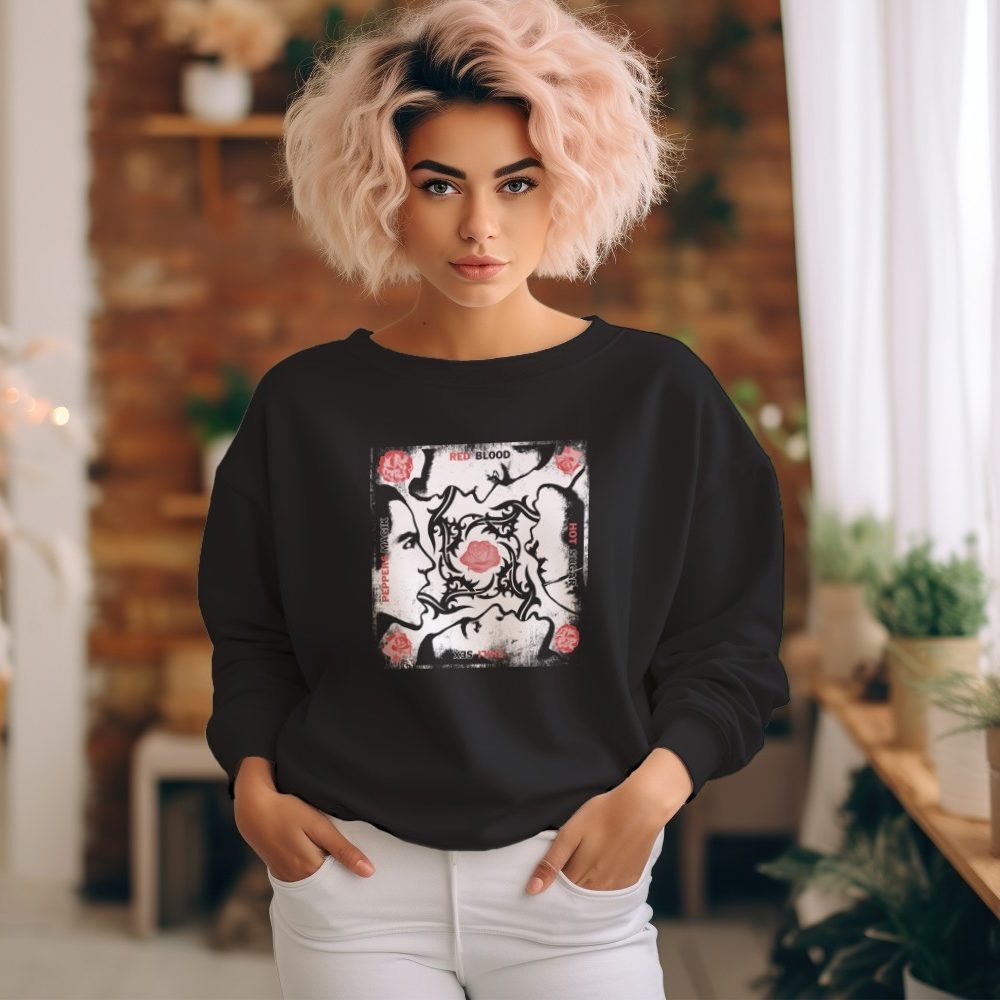Sweat oversize coton bio Femme Red Hot Chili Peppers avec un design de RHCP Red Blood