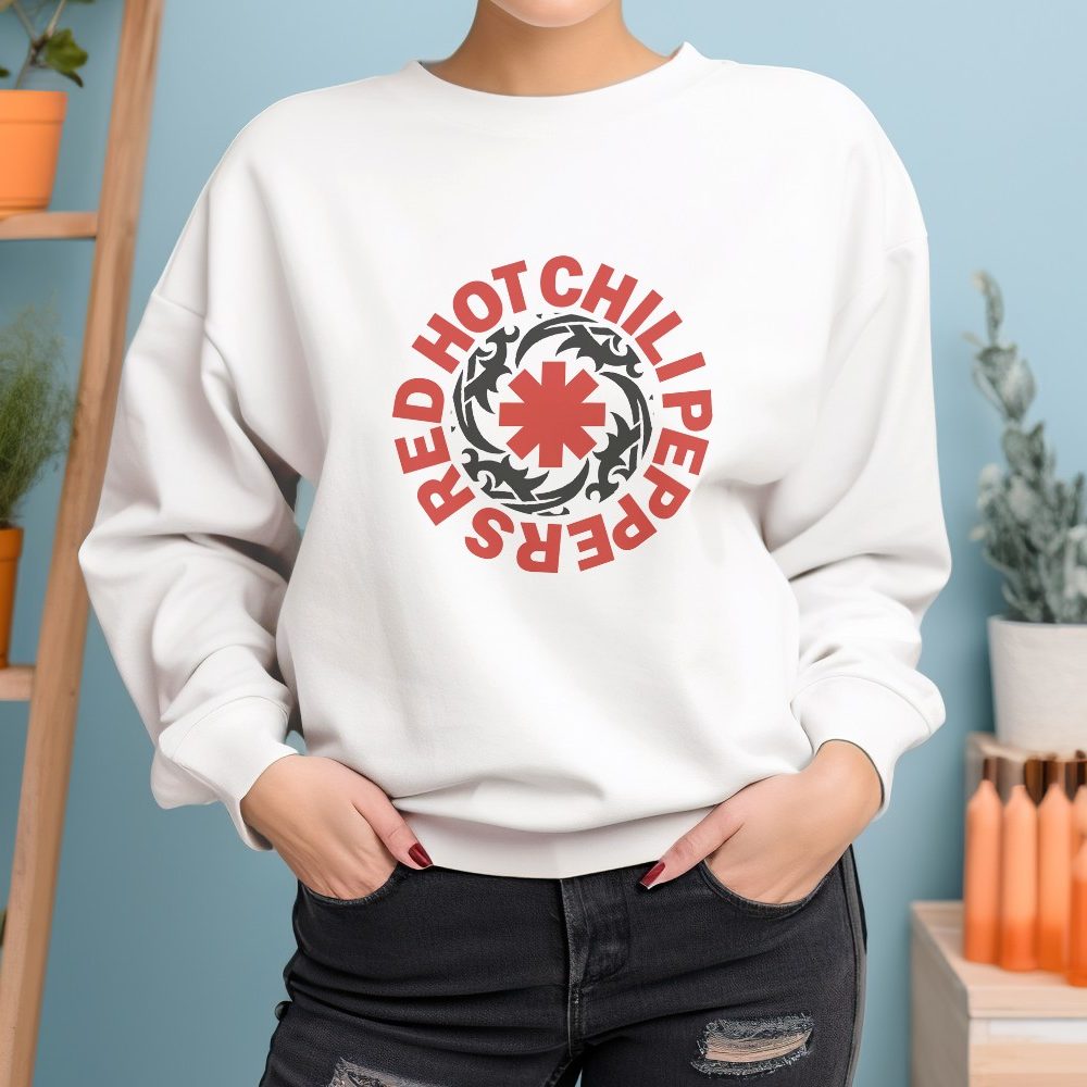 Sweat oversize coton bio Femme Red Hot Chili Peppers avec un design de RHCP Tribal