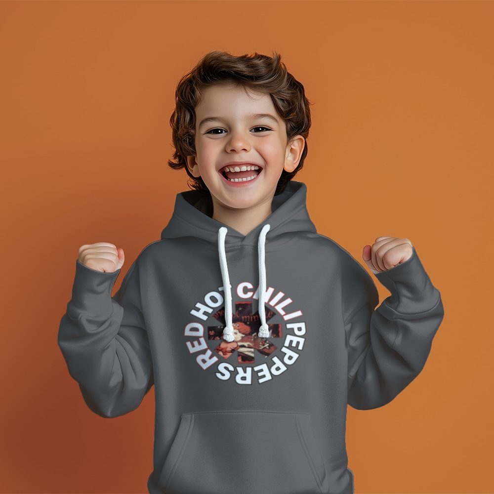 Pull à capuche Enfant Red Hot Chili Peppers avec un design de RHCP One Hot Minute