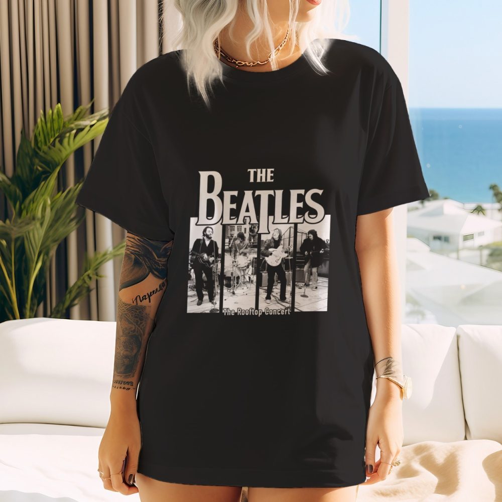 T-shirt oversize coton bio Femme The Beatles avec un design de The Beatles Live blanc